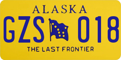 AK license plate GZS018