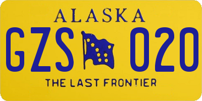 AK license plate GZS020