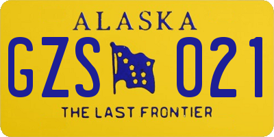 AK license plate GZS021