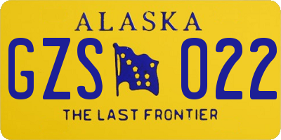 AK license plate GZS022