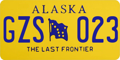 AK license plate GZS023