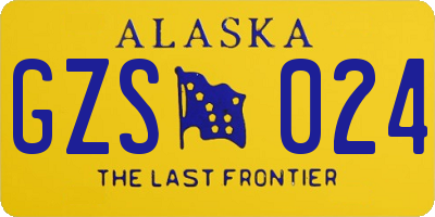 AK license plate GZS024