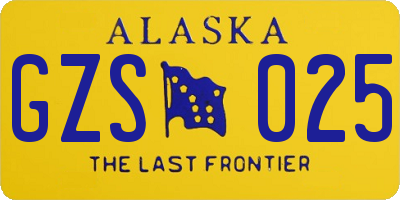 AK license plate GZS025