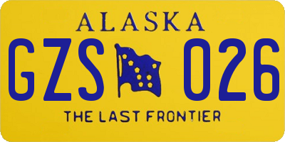 AK license plate GZS026