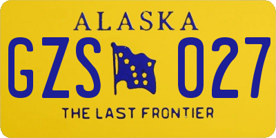 AK license plate GZS027