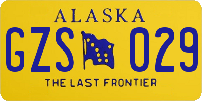 AK license plate GZS029