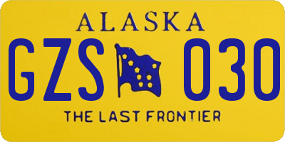 AK license plate GZS030