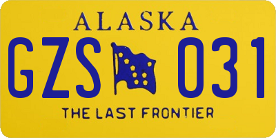 AK license plate GZS031