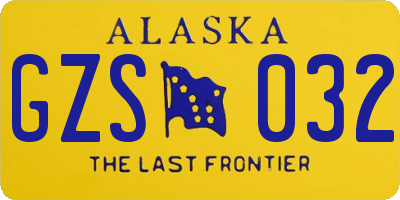 AK license plate GZS032