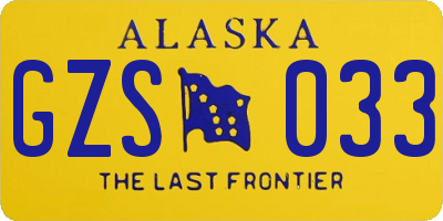 AK license plate GZS033