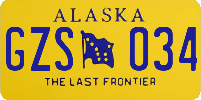 AK license plate GZS034