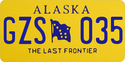 AK license plate GZS035