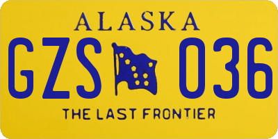 AK license plate GZS036