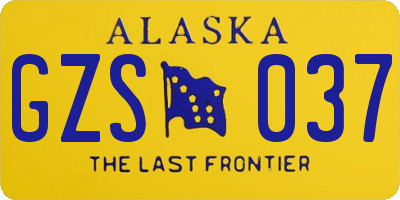 AK license plate GZS037