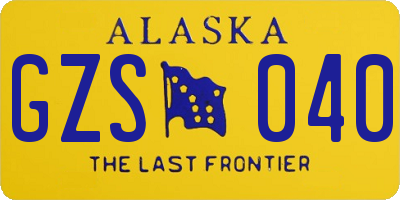 AK license plate GZS040