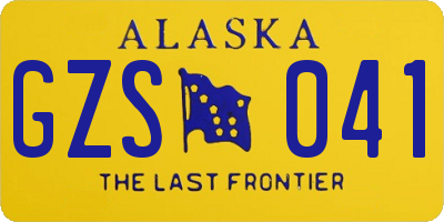 AK license plate GZS041