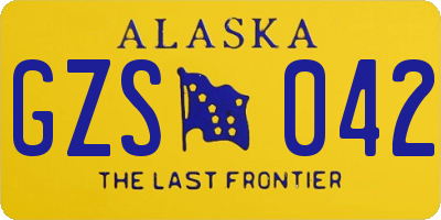 AK license plate GZS042