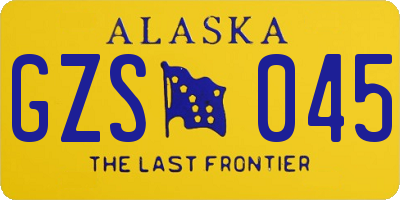 AK license plate GZS045