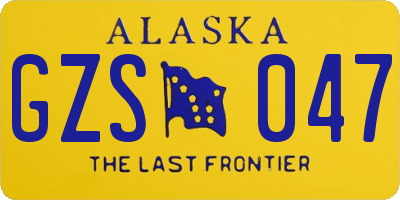 AK license plate GZS047