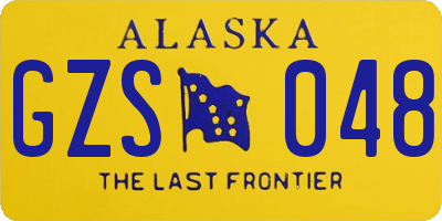 AK license plate GZS048