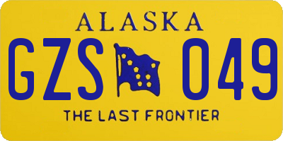 AK license plate GZS049