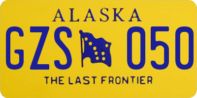 AK license plate GZS050