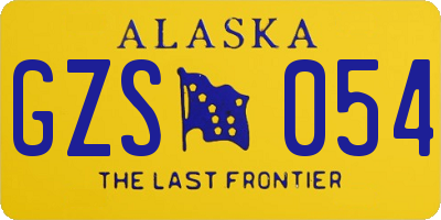 AK license plate GZS054