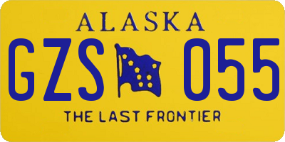 AK license plate GZS055