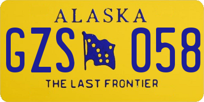 AK license plate GZS058