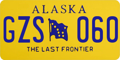 AK license plate GZS060