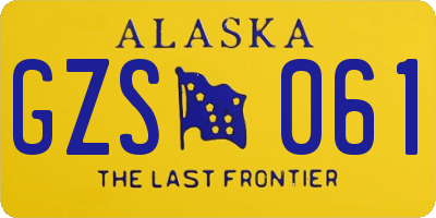 AK license plate GZS061