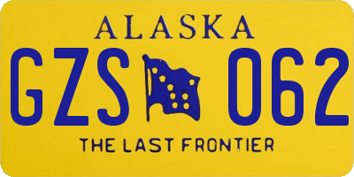 AK license plate GZS062