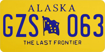 AK license plate GZS063