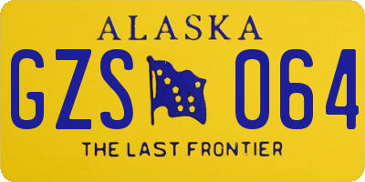 AK license plate GZS064