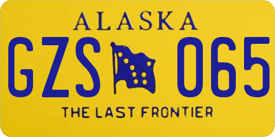 AK license plate GZS065