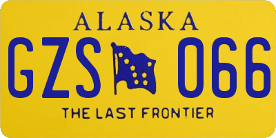 AK license plate GZS066