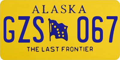 AK license plate GZS067