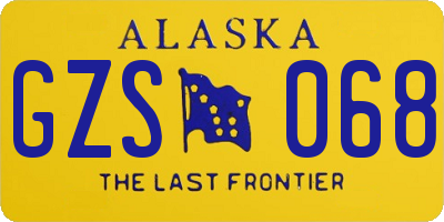 AK license plate GZS068