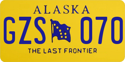 AK license plate GZS070