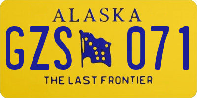 AK license plate GZS071