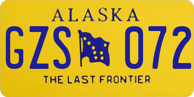 AK license plate GZS072