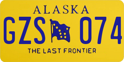 AK license plate GZS074