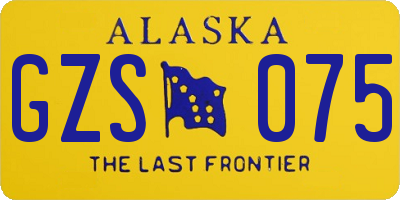 AK license plate GZS075