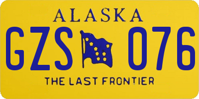 AK license plate GZS076