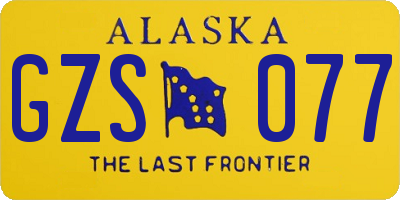 AK license plate GZS077