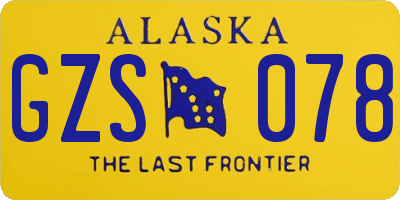 AK license plate GZS078