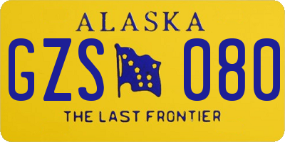 AK license plate GZS080