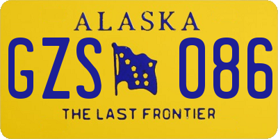 AK license plate GZS086