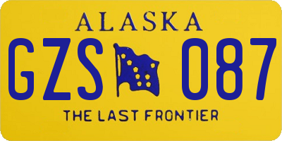 AK license plate GZS087