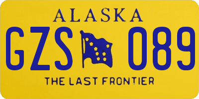 AK license plate GZS089